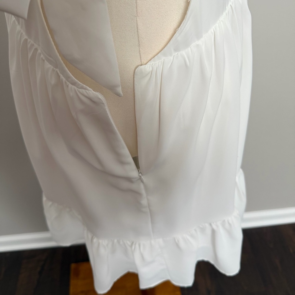 Princess Polly Dress Babydoll Mini Corset Slip Ruffle Eyelet Tie Back White - Picture 9 of 13